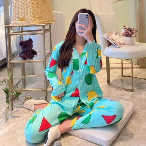 Bộ đồ ngủ SUGEMIUSI in nhiều họa tiết dễ thương thoải mái cho nữ