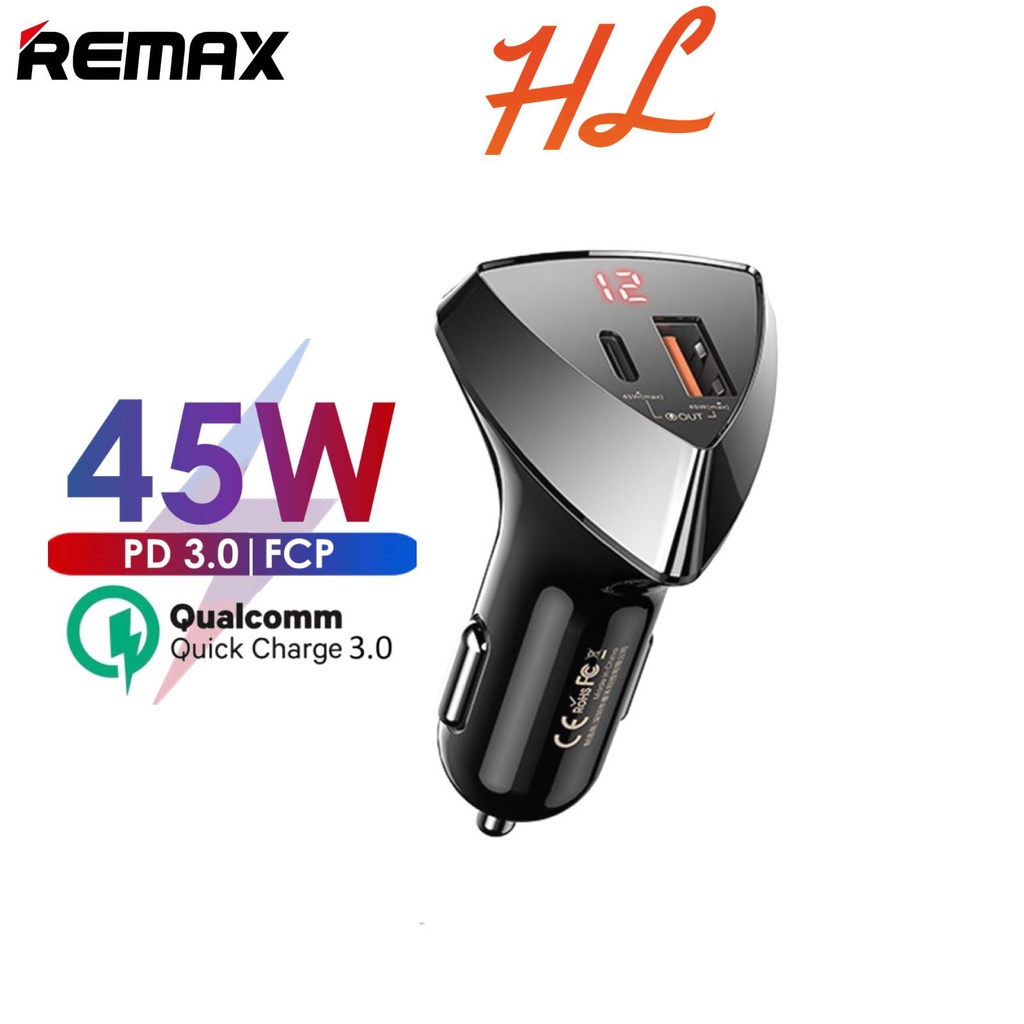 Tẩu Sạc Nhanh Ô tô Remax RCC232 - Cổng Sạc USB và Type C - Bảo hành 6T - HƯNG LONG PC