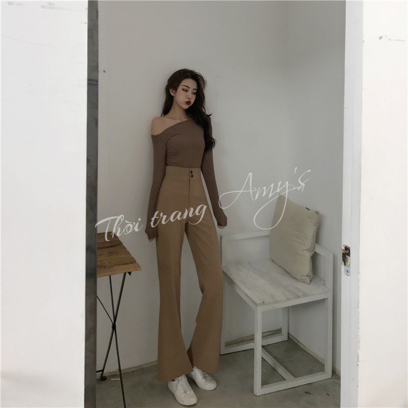 Quần ống loe lưng cao 🦋FREESHIP🦋 tôn dáng chất xịn - Thời trang Amys | BigBuy360 - bigbuy360.vn