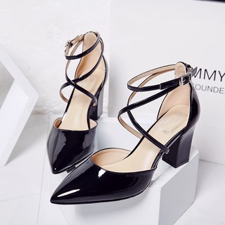 Giày cao gót THC4 đai BIG SIZE nữ  40 - 43 mũi nhọn sành điệu