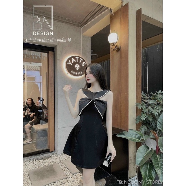 Đầm Dây Thắt Vai Xoè Tapta Cúp Nhún Chéo Ngực