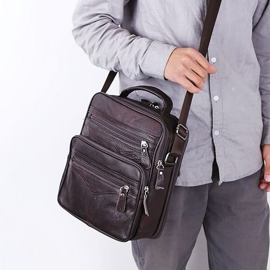 Túi da bò đeo chéo nhiều ngăn sức chứa lớn phong cách doanh nhân cho nam | BigBuy360 - bigbuy360.vn