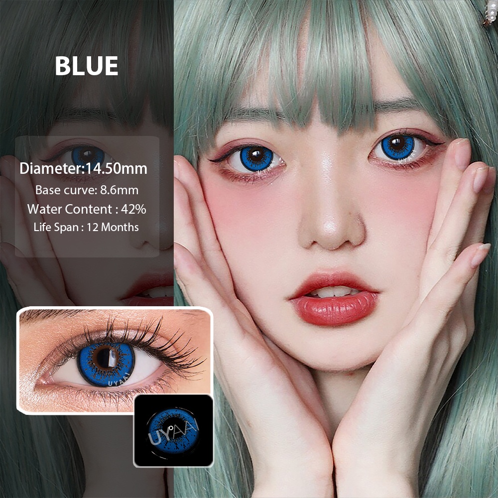 Set 2 kính áp tròng UYAAI nhiều màu tùy chọn hóa trang nhân vật anime