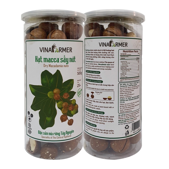 Hạt macca sấy nứt Vinafarmer 500g