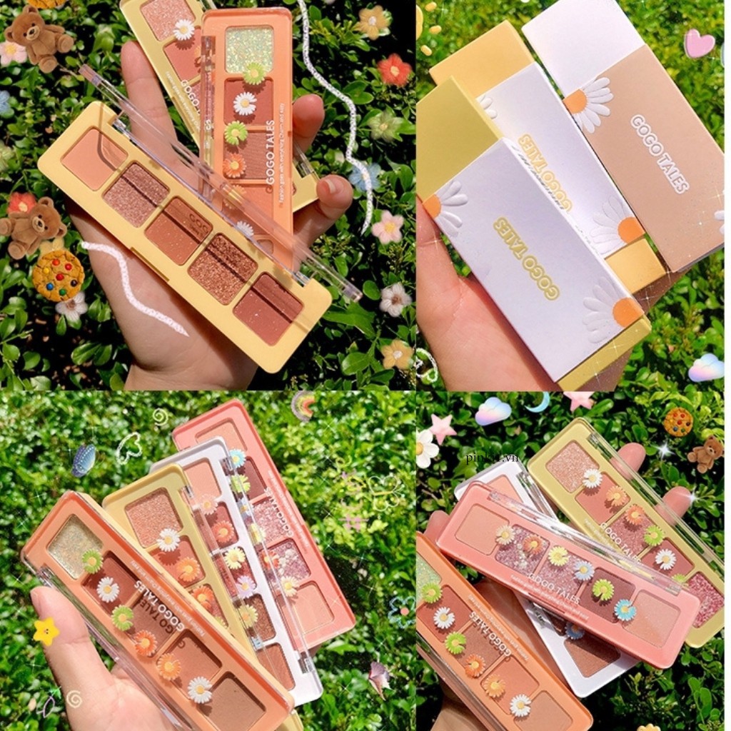 GOGO TALES (Hàng Mới Về) Set 5 Hộp Phấn Mắt Trang Điểm Tiện Dụng Chất Lượng Cao