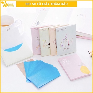 Set 50 giấy thấm dầu da mặt, làm sạch bã nhờn, cho làn da khô thoáng