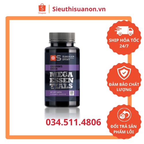 [Mega essential thể thao] Siberian Super Natural Sport Mega Essentials – 120 viên/lọ