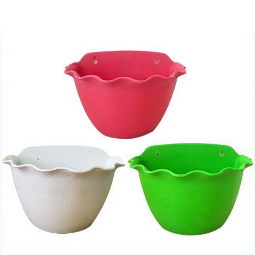 Combo 10 chậu nhựa ốp tim loại dày xịn trồng hoa cây cảnh siêu xinh_Chậu ốp tường vành bèo nhiều màu