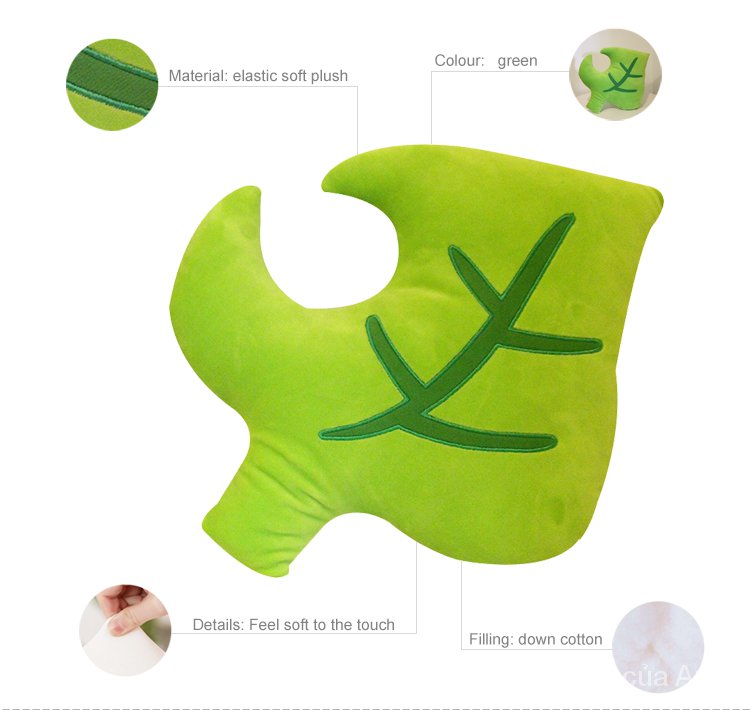 Aixini Green Leaf Plush Animal Leaf Plushie Toy Doll Pillow Home Decoration