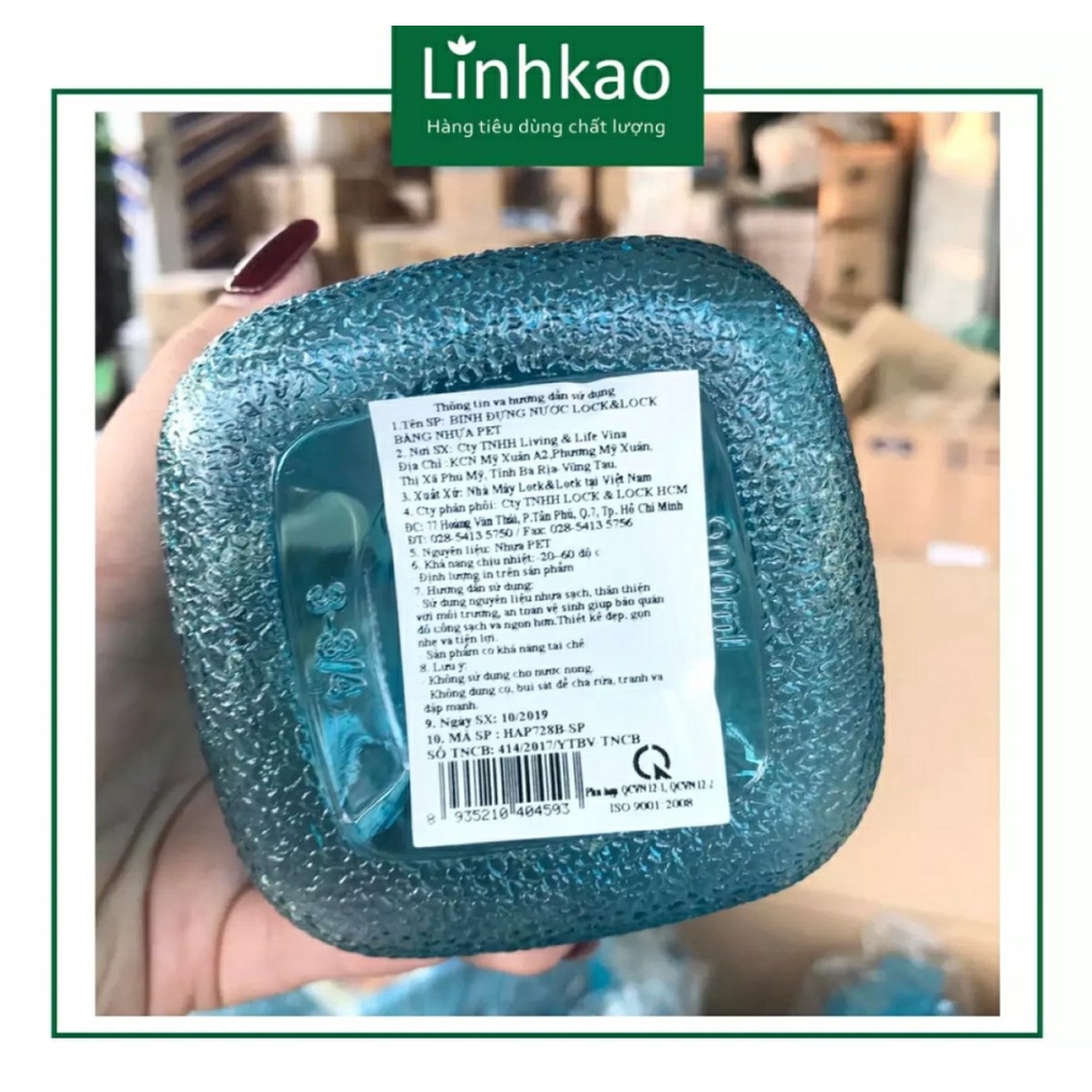 BÌNH NƯỚC LOCK&amp;LOCK 900ML XANH DƯƠNG