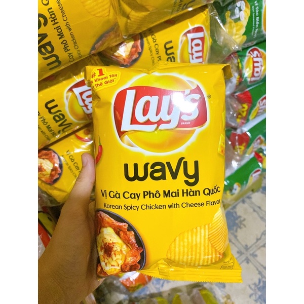 Bánh snack khoai tây Lay's vị gà cay phô mai Hàn Quốc