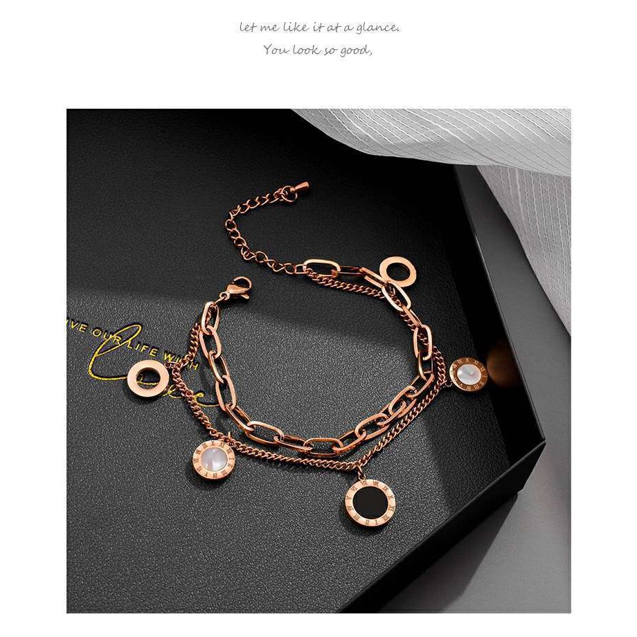 Vòng Tay Thép Titan Mặt Hình Vỏ Sò Khắc Số La Mã Phong Cách Âu Mỹ Thời Trang Cho Nữ | BigBuy360 - bigbuy360.vn