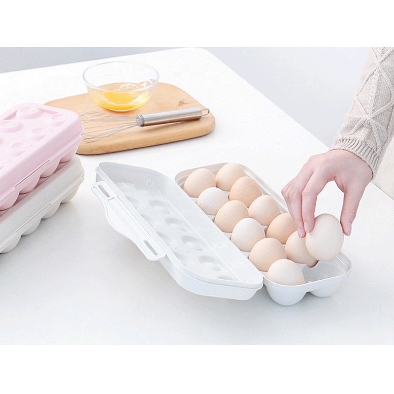 Hộp khay nhựa đựng trứng, kích thước 19x10x6cm, đựng được 12 quả trứng, có  nắp chống đổ, nhựa an toàn cho sức khỏe