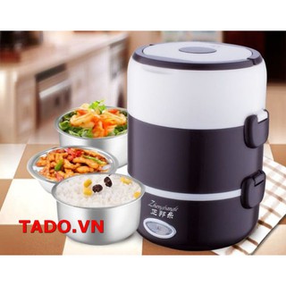 Cặp lồng ủ hâm nóng cơm 3 tầng inox cắm điện rất tiện dụng khi mang đi làm GD531
