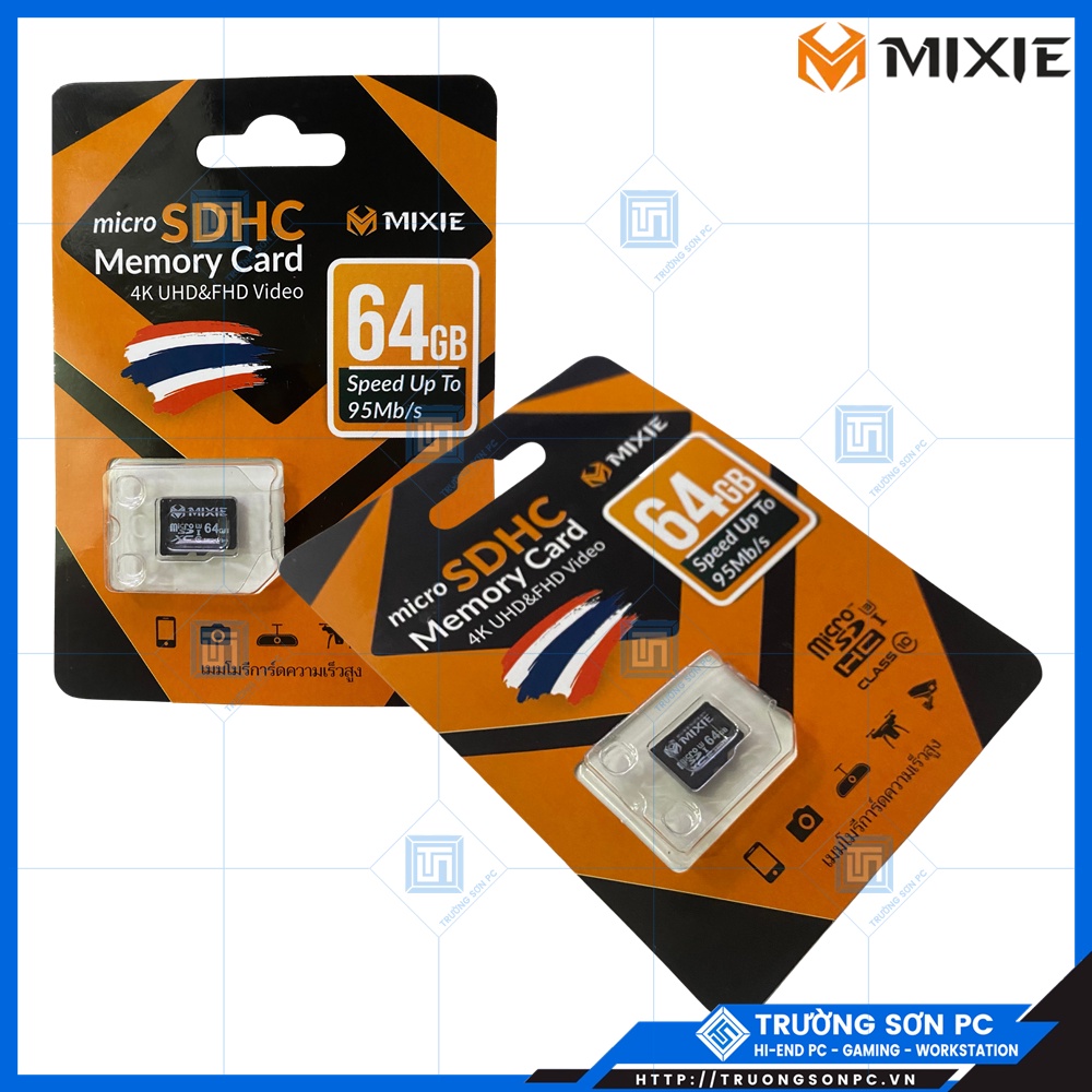 Thẻ Nhớ MIXIE 64GB Strontium Micro SDHC Memory Card 4K UHD&amp;FHD Video Class 10 | Speed Up To 95Mb/s