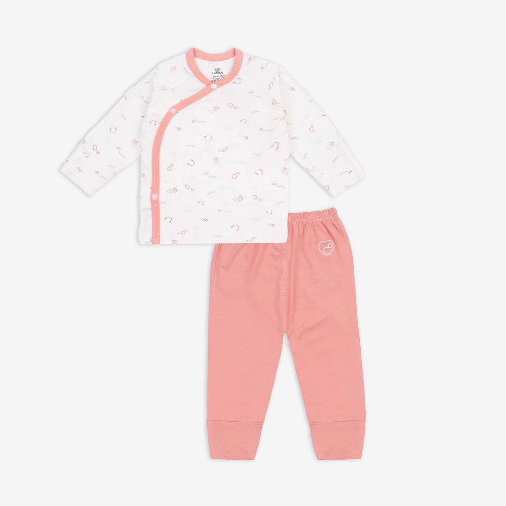 Bộ dài tay cài chéo Bu baby sợi tre Bambus 0m - 6m