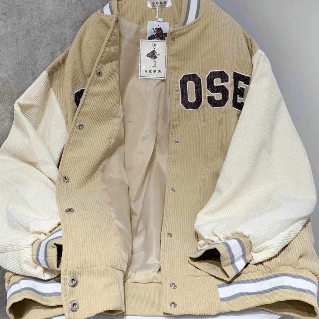 Áo khoác Bomber nhung tăm 2 Lớp CHOOSE unisex Hottrend - TP281