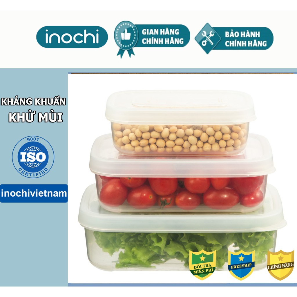 [Bộ 3] Hộp Nhựa Đựng Thức ăn -Thực Phẩm Hokkaido inochi Nhựa Cao Cấp Để Tủ Lạnh Giữ Nhiệt BOHTP