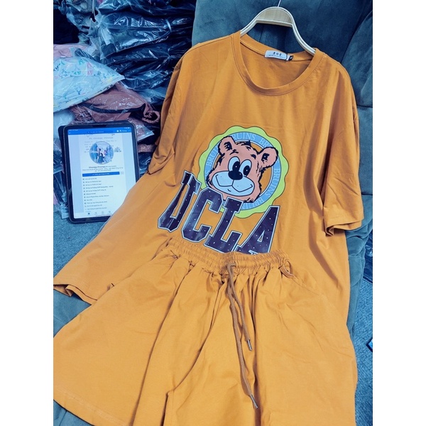 Set quần áo hổ ucla ⚡ Ảnh thật 100% ⚡ Áo thun in hình phối quần cách điệu bigsize