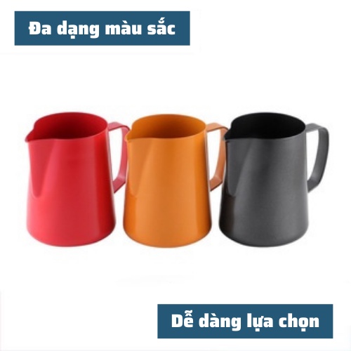 Ca đánh sữa lạnh Inox 304 cao cấp dung tích 350-600ml pha latte tạo hình nghệ thuật cà phê Espresso