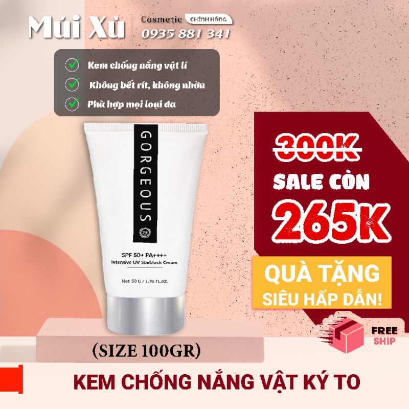 Kem chống nắng 100gr Size to MÚI XÙ chính hãng