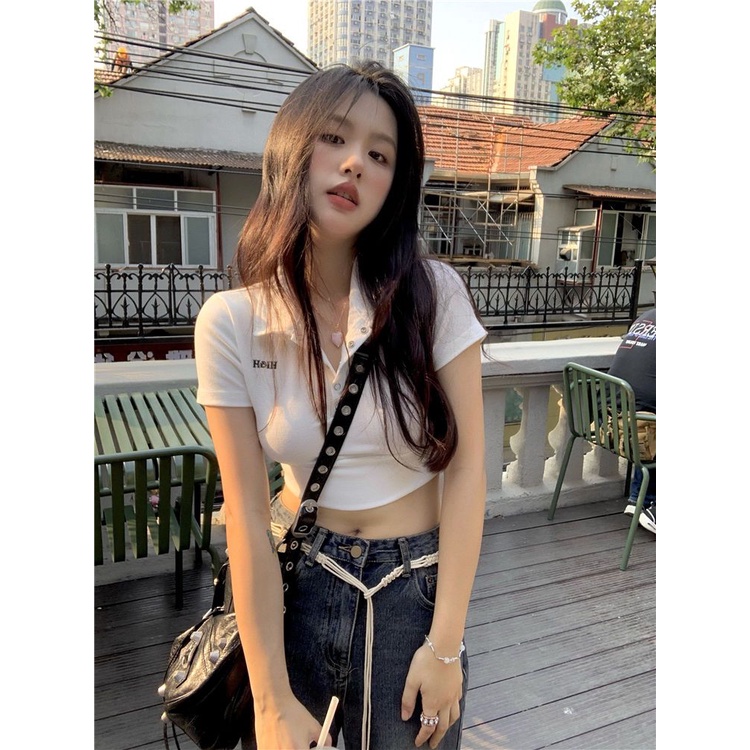 Áo polo Tay Ngắn Dáng Ôm Thời Trang Mùa Hè Hàng Mới Dành Cho Bạn Nữ