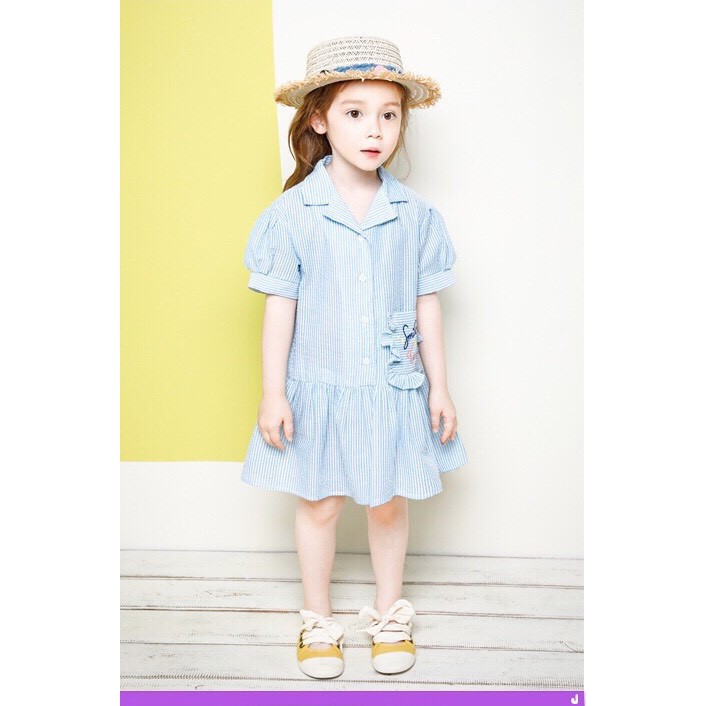 Đầm vải kate xốp Jellispoon xuất Hàn cho bé gái 2-10T D128