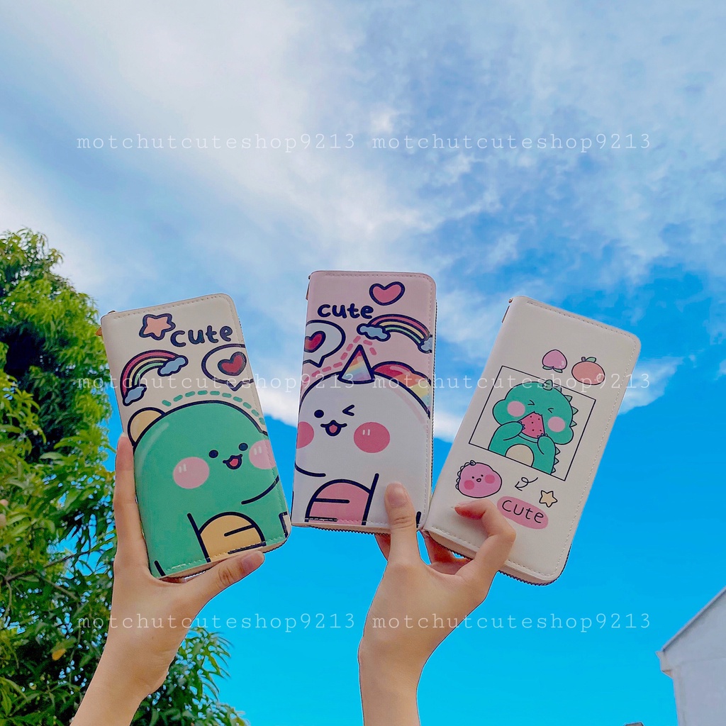 Ví dài nữ, bóp cầm tay, ví để điện thoại khủng long siêu xinh-Một chút cute Shop 9213
