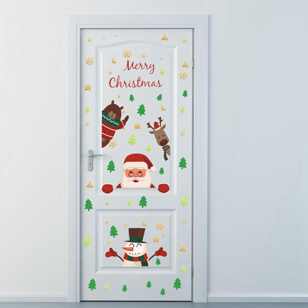 Đề Can Dán Tường / Kính Cửa Sổ Trang Trí Họa Tiết Giáng Sinh Bằng PVC