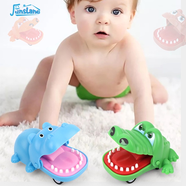 Đồ chơi xe kéo lùi FUNSLANE hình cá sấu hà mã cắn tay vui nhộn cho bé