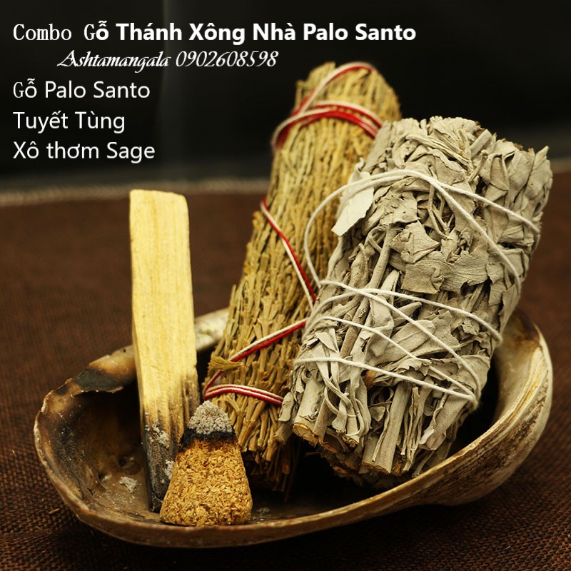 White Sage/Cedar Sage/Palo Santo -Xô Thơm Trắng/Tuyết tùng/Gỗ Trắc Xanh