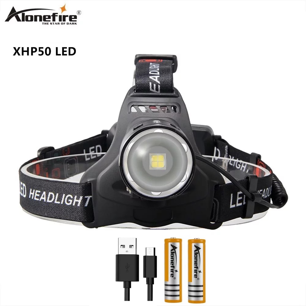 Đèn pin Alonefire HP36 XHP50 5000 lumen bằng pin 18650 chống nước có thể thu phóng kèm cáp sạc USB tiện dụng