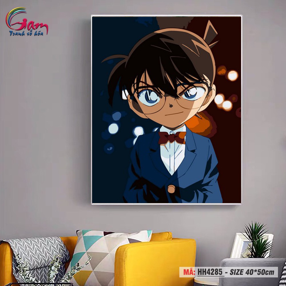 Tranh trang trí tự tô màu theo số Gam Conan HH4285
