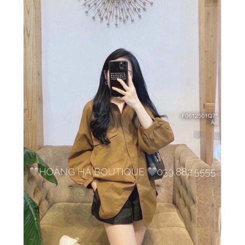 Áo sơ mi nhung vạt bầu