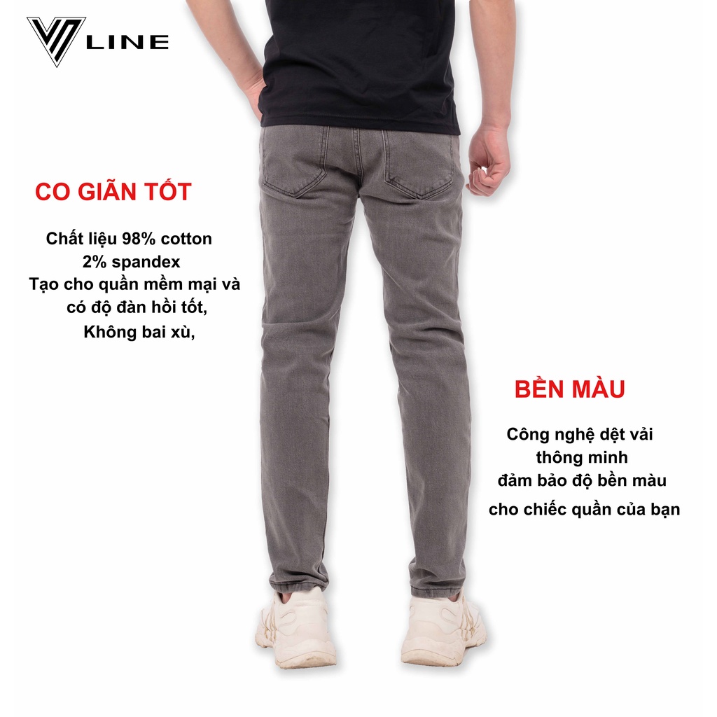 Quần jean nam dáng dài, quần bò trơn cao cấp thời trang VNLINE - QJZRS0107