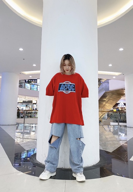 Quần jeans ống rộng Minion Clothing rách, lưng cạp cao, dáng Unisex, phong cách Ulzzang Streetwear Q033