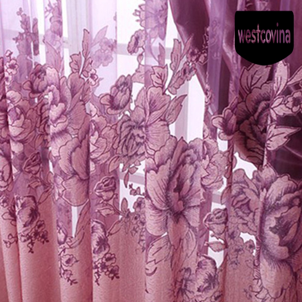 [Hot]☀ Rèm cửa sổ Vải Tuyn Họa Tiết Hoa Trang Trí Phòng Khách / Phòng Ngủ