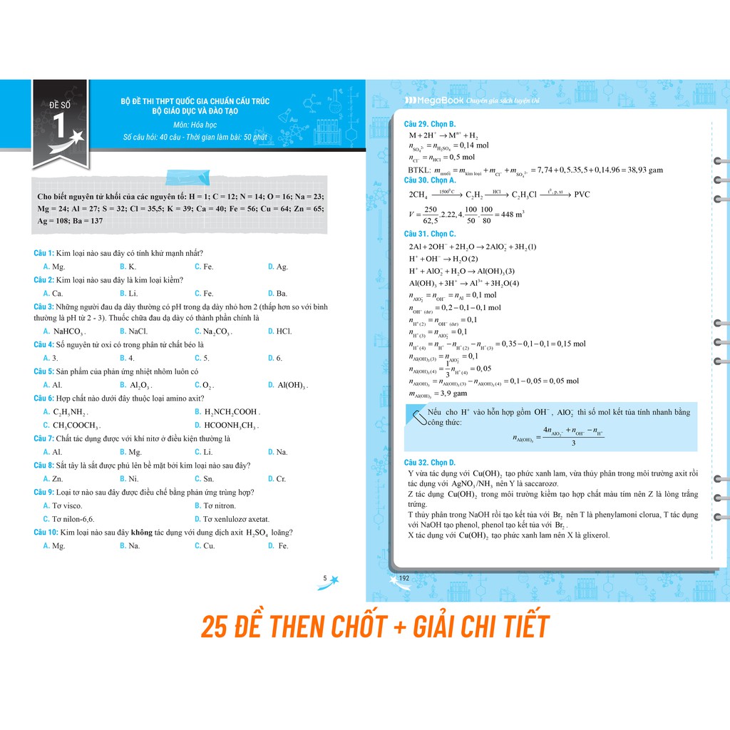 [Mã LIFEMALL995 giảm 10% đơn 99K] Sách Mega 2021 – Siêu luyện đề 9+ THPT Quốc gia 2021 HÓA HỌC