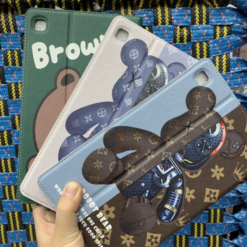 Bao da Samsung Tab A7 lite T220 T225 dẻo gấu Bearbrick siêu dễ thương chất bao đẹp