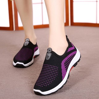 ◆Giày Vải Đế Bằng Siêu Nhẹ Thoáng Khí Chống Trượt Chân Tiện Dụng Thời Trang Cho Phụ Nữ Trung Niên