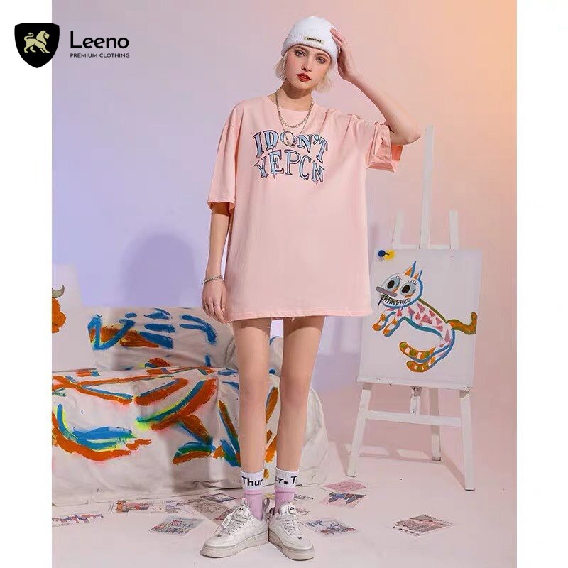 Áo thun tay lỡ cotton 100% - Áo phông unisex form rộng in hình chính hãng Leeno | BigBuy360 - bigbuy360.vn