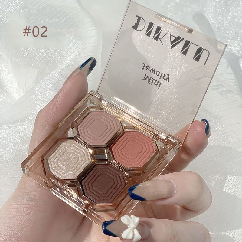 [Hàng mới về] Bảng Phấn Mắt 4 Màu Sắc Hiệu Ứng Lì / Ánh Nhũ Thời Trang | BigBuy360 - bigbuy360.vn
