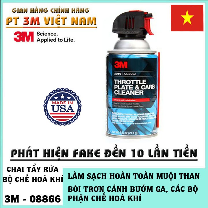 Chai xịt vệ sinh bộ chế hoà khí và bướm ga 3M 08866 throttle plate & carb cleaner