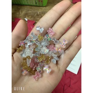 set gấu nhũ gắn móng siêu đáng yêu