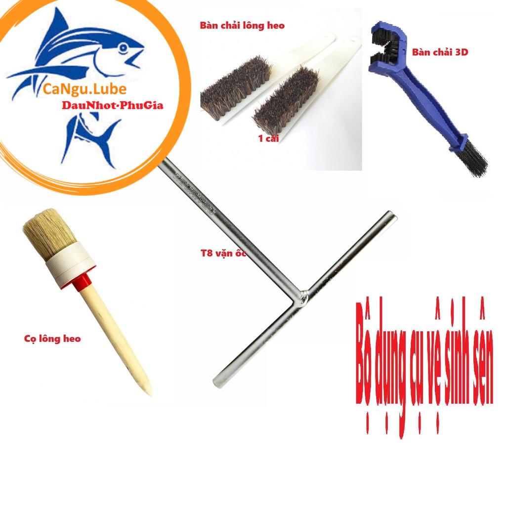 Dụng cụ vệ sinh sên-Bàn Chải Chà Sên 3D,bộ cọ rửa vệ sinh sên lông heo đánh bay vết bẩn cứng đầu trên cọng sên