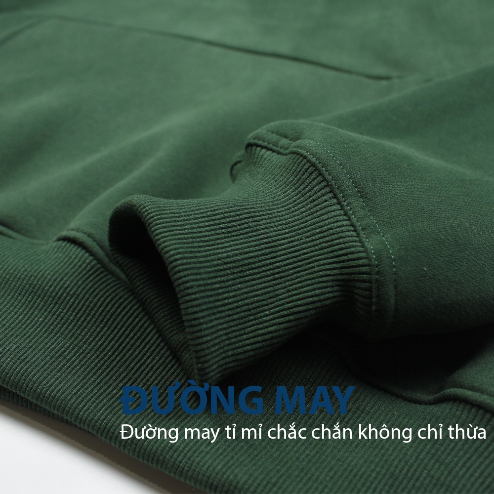 Áo hoodie nam nữ Unisex form rộng, vải nỉ bông cotton dày dặn, 2 màu trẻ trung, thêu logo Finezy