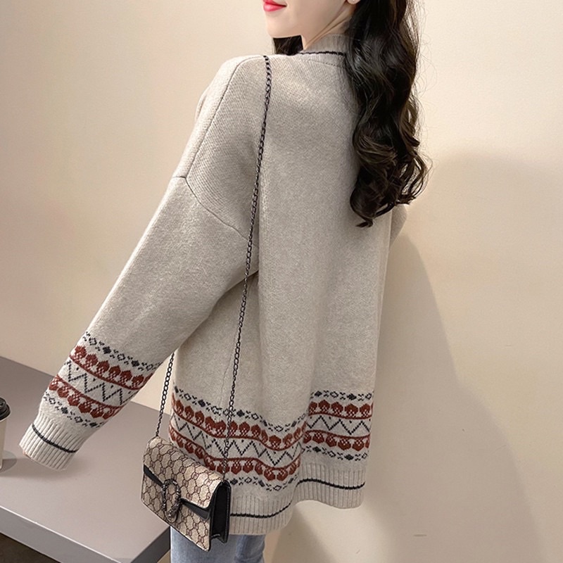 Áo khoác len cổ chữ V phong cách Hàn Quốc