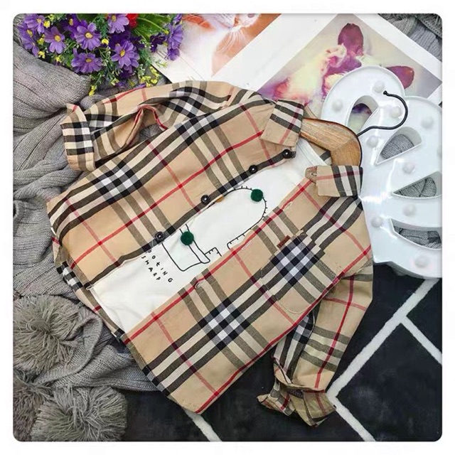 Áo sơ mi kẻ bbr cho bé trai/ bé gái