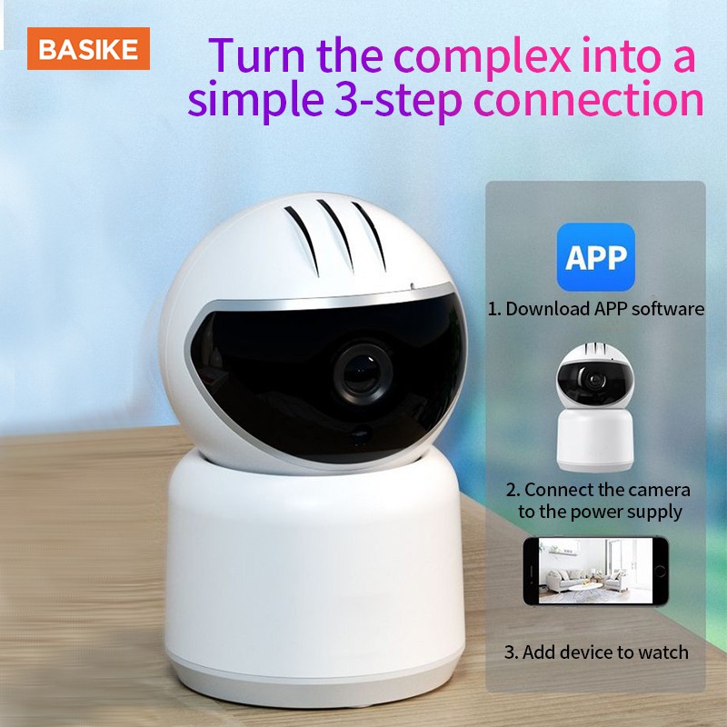 Camera An Ninh IP BASIKE BSK-CMR02 Giám Sát 360 Độ Không Góc Chết Chụp Ảnh HD | BigBuy360 - bigbuy360.vn