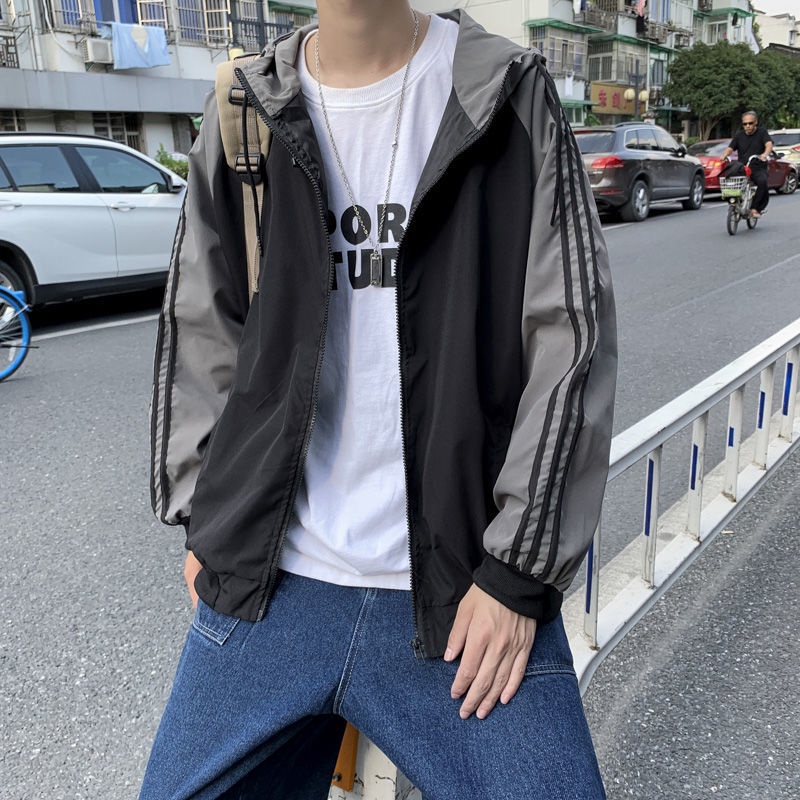 Áo Khoác Hoodie Dáng Rộng Kiểu Hồng Kông Cá Tính Cho Nam